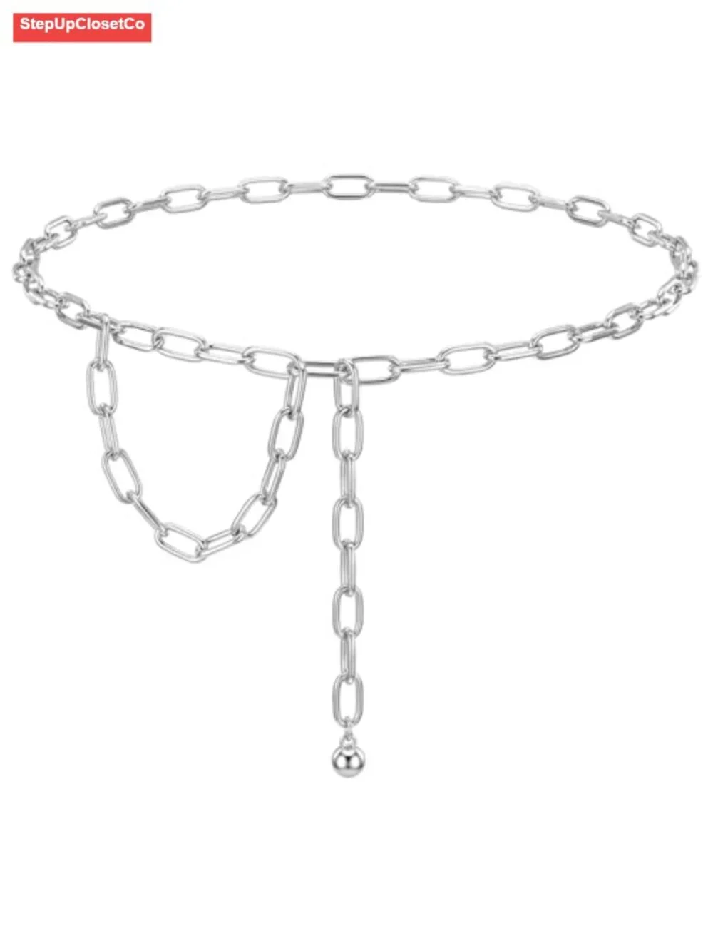 Silver Waist Chain Belt for Women Adjustable Metal Chain Belt for Jeans Dresses